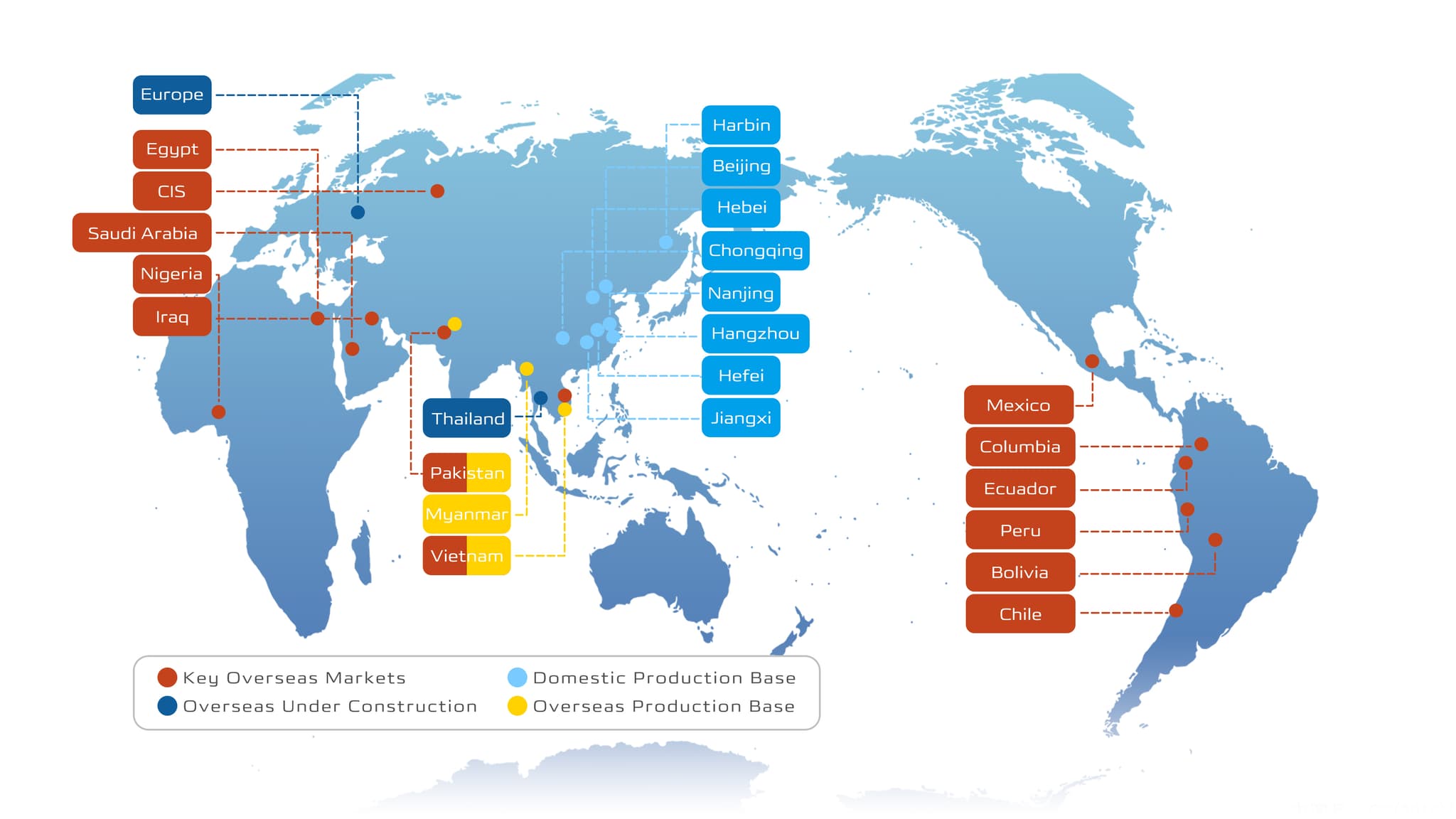 CHANGAN Automobile Global Presence Map
